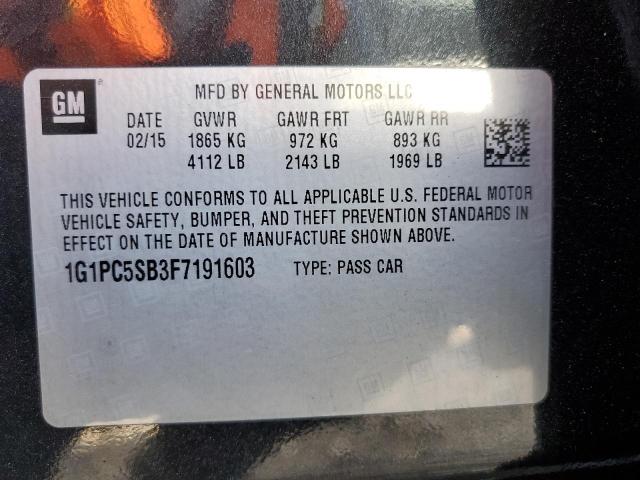 Photo 10 from auction – 2015 CHEVROLET CRUZE LT with VIN 1G1PC5SB3F7191603