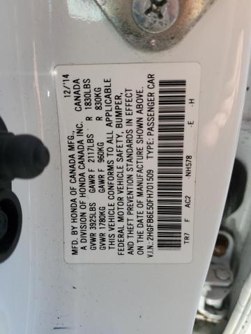 Photo 10 from auction – 2015 HONDA CIVIC SI with VIN 2HGFB6E50FH701509
