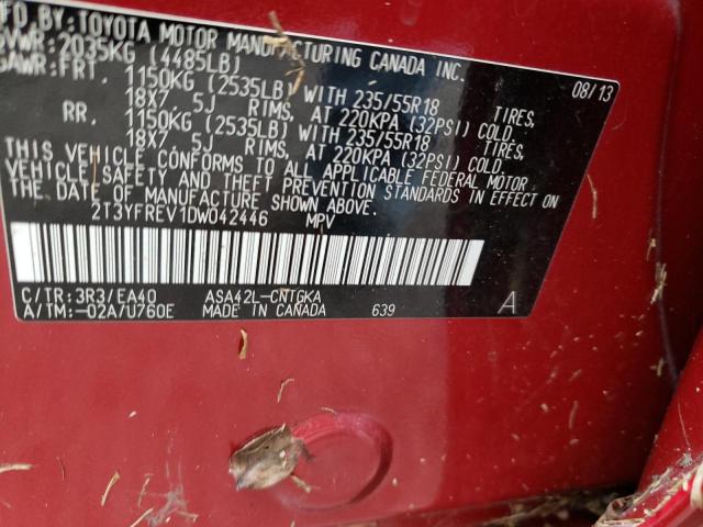 Photo 10 from auction – 2013 TOYOTA RAV4 LIMIT with VIN 2T3YFREV1DW042446
