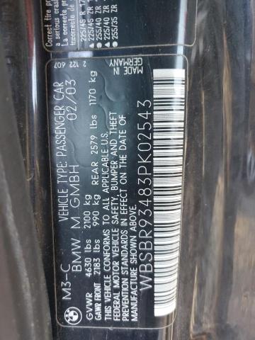 Photo 10 from auction – 2003 BMW M3 with VIN WBSBR93483PK02543