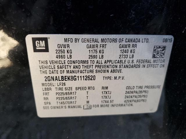 Photo 10 from auction – 2016 CHEVROLET EQUINOX LS with VIN 2GNALBEK8G1112620