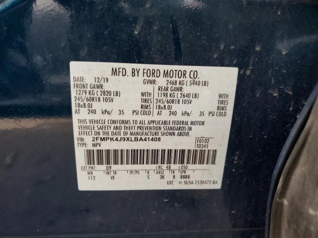 Photo 10 from auction – 2020 FORD EDGE SEL with VIN 2FMPK4J9XLBA41408