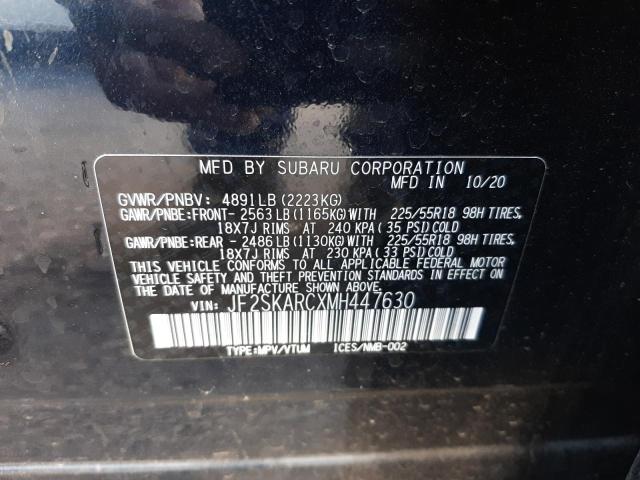 Photo 10 from auction – 2021 SUBARU FORESTER S with VIN JF2SKARCXMH447630