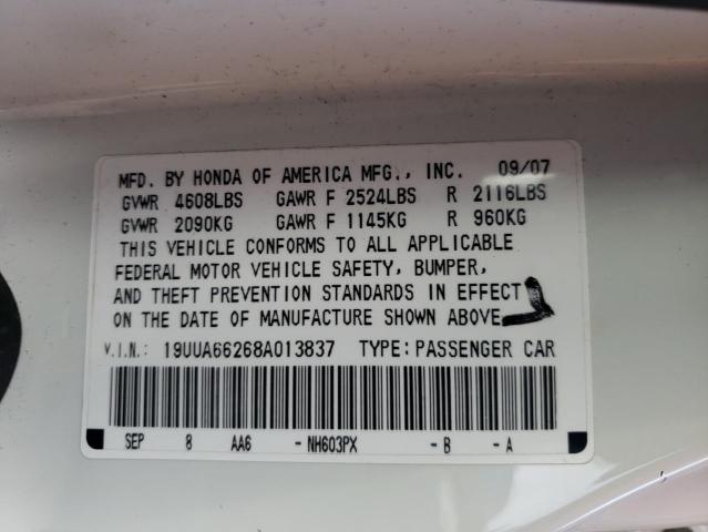Photo 10 from auction – 2008 ACURA TL with VIN 19UUA66268A013837