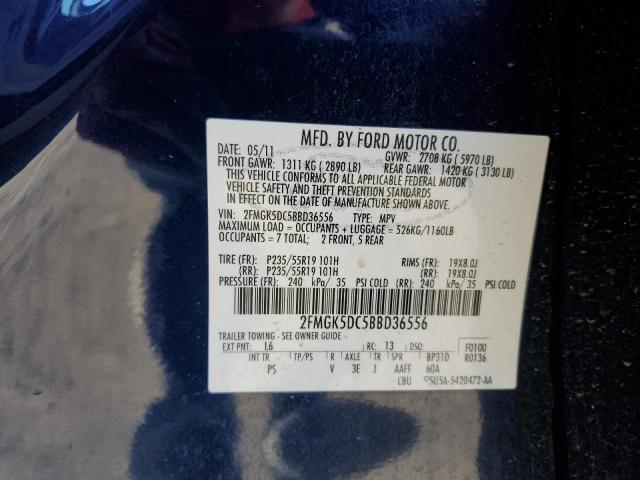 Photo 10 from auction – 2011 FORD FLEX LIMIT with VIN 2FMGK5DC5BBD36556
