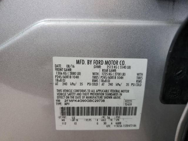 Photo 10 from auction – 2016 FORD EDGE SE with VIN 2FMPK4G90GBC29738