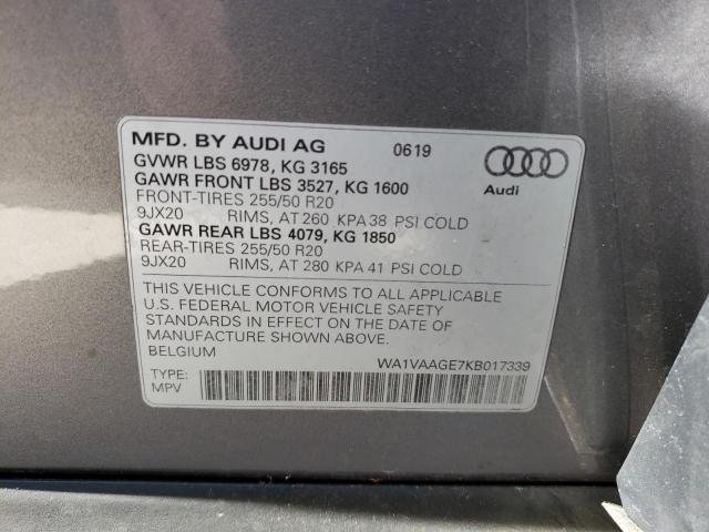 Photo 10 from auction – 2019 AUDI E-TRON PRE with VIN WA1VAAGE7KB017339