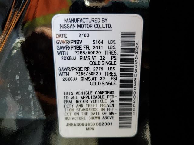 Photo 10 from auction – 2003 INFINITI FX35 with VIN JNRAS08U83X002001
