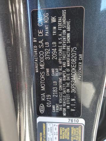 Photo 10 from auction – 2019 KIA FORTE FE with VIN 3KPF24AD0KE082075