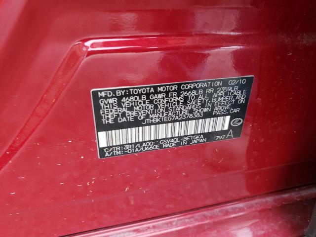 Photo 10 from auction – 2010 LEXUS ES 350 with VIN JTHBK1EG7A2378383