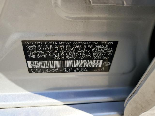 Photo 10 from auction – 2005 LEXUS LS 430 with VIN JTHBN36F055011967