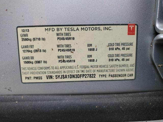 Photo 10 from auction – 2013 TESLA MODEL S with VIN 5YJSA1DN3DFP27822