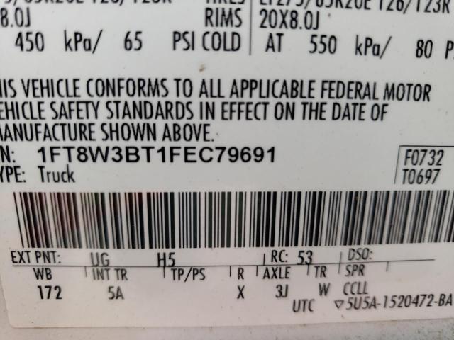 Photo 10 from auction – 2015 FORD F350 SUPER with VIN 1FT8W3BT1FEC79691