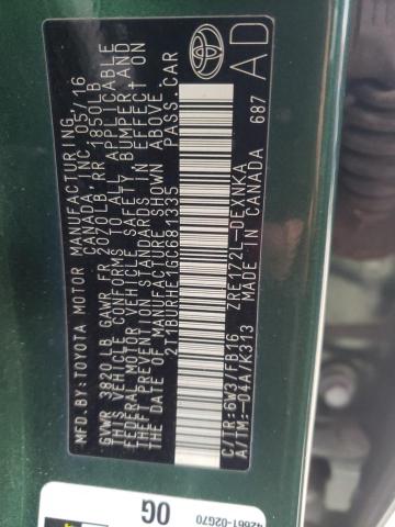 Photo 10 from auction – 2016 TOYOTA COROLLA L with VIN 2T1BURHE1GC681335