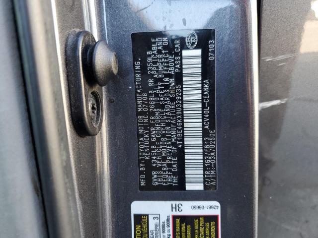 Photo 10 from auction – 2009 TOYOTA CAMRY BASE with VIN 4T1BE46KX9U329235