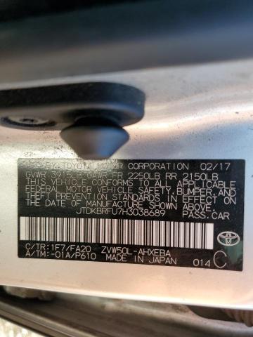 Photo 10 from auction – 2017 TOYOTA PRIUS with VIN JTDKBRFU7H3038689