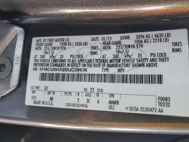 Photo 10 from auction – 2013 FORD ESCAPE SEL with VIN 1FMCU0HX2DUC08636