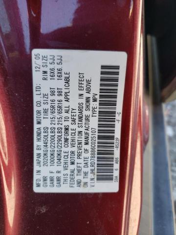 Photo 10 from auction – 2006 HONDA CR-V EX with VIN JHLRD78886C025107