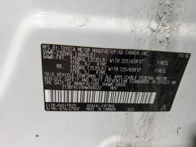 Photo 10 from auction – 2017 TOYOTA RAV4 LE with VIN 2T3BFREVXHW568022