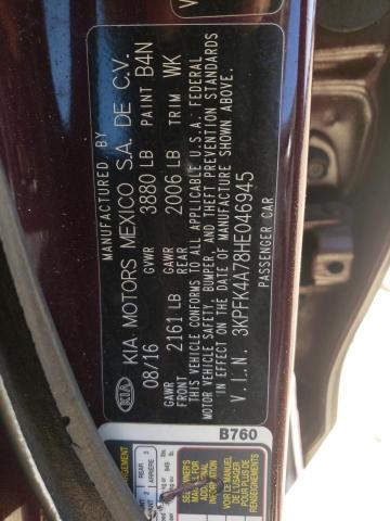 Photo 10 from auction – 2017 KIA FORTE LX with VIN 3KPFK4A78HE046945