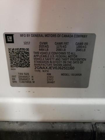 Photo 10 from auction – 2018 CHEVROLET EQUINOX LT with VIN 2GNAXJEV0J6251160