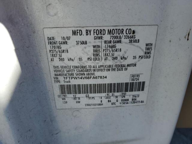 Photo 10 from auction – 2008 FORD F150 SUPER with VIN 1FTPW14V68FA67834