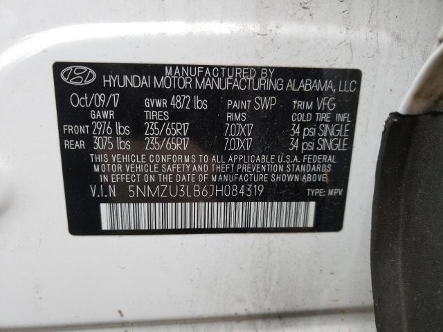 Photo 10 from auction – 2018 HYUNDAI SANTA FE S with VIN 5NMZU3LB6JH084319