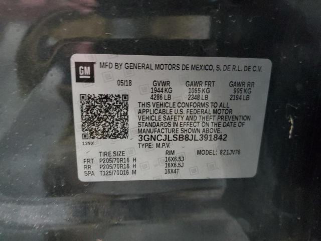 Photo 10 from auction – 2018 CHEVROLET TRAX 1LT with VIN 3GNCJLSB8JL391842