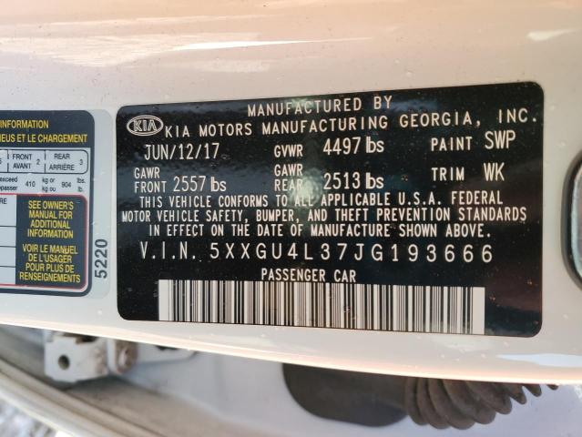 Photo 10 from auction – 2018 KIA OPTIMA EX with VIN 5XXGU4L37JG193666