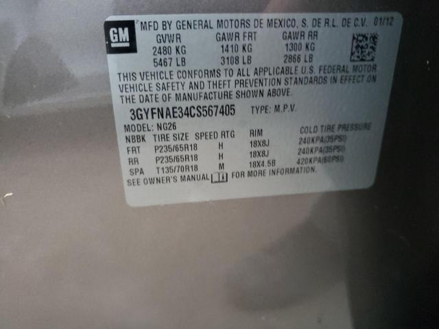 Photo 10 from auction – 2012 CADILLAC SRX LUXURY with VIN 3GYFNAE34CS567405