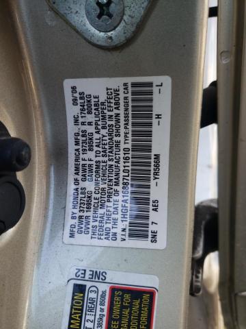 Photo 10 from auction – 2007 HONDA CIVIC EX with VIN 1HGFA16887L011610