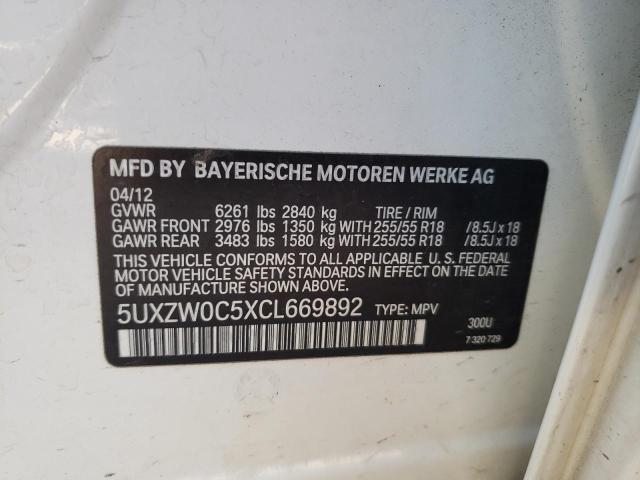 Photo 10 from auction – 2012 BMW X5 XDRIVE3 with VIN 5UXZW0C5XCL669892