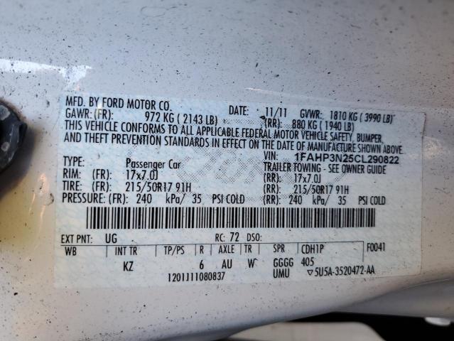 Photo 10 from auction – 2012 FORD FOCUS TITA with VIN 1FAHP3N25CL290822