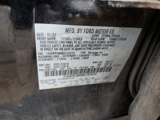 Photo 10 from auction – 2008 FORD TAURUS LIM with VIN 1FAHP25W08G107050