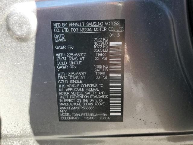 Photo 10 from auction – 2015 NISSAN ROGUE S with VIN KNMAT2MV9FP563383