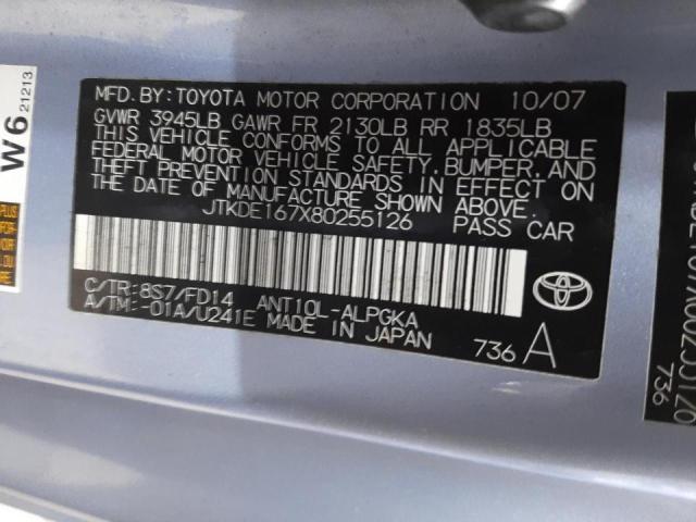 Photo 10 from auction – 2008 TOYOTA SCION TC with VIN JTKDE167X80255126