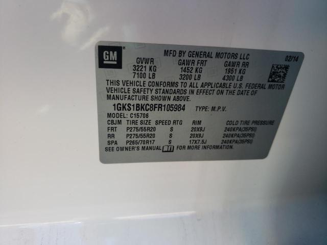 Photo 10 from auction – 2015 GMC YUKON SLT with VIN 1GKS1BKC8FR105984