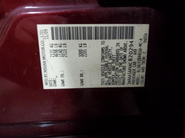 Photo 10 from auction – 2010 NISSAN MAXIMA S with VIN 1N4AA5APXAC820294