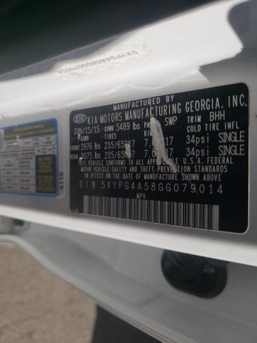Photo 10 from auction – 2016 KIA SORENTO LX with VIN 5XYPG4A58GG079014