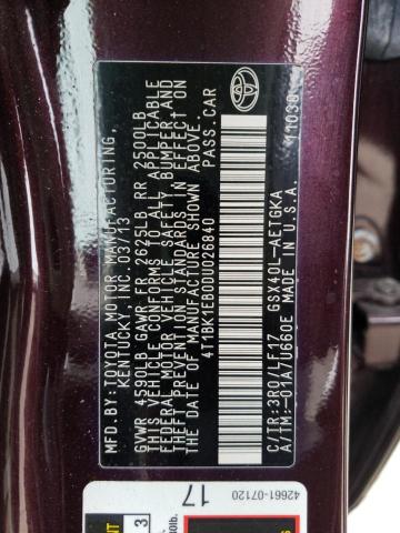 Photo 10 from auction – 2013 TOYOTA AVALON BAS with VIN 4T1BK1EB0DU026840