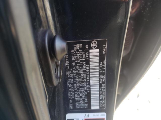 Photo 10 from auction – 2012 TOYOTA CAMRY BASE with VIN 4T1BF1FKXCU128986