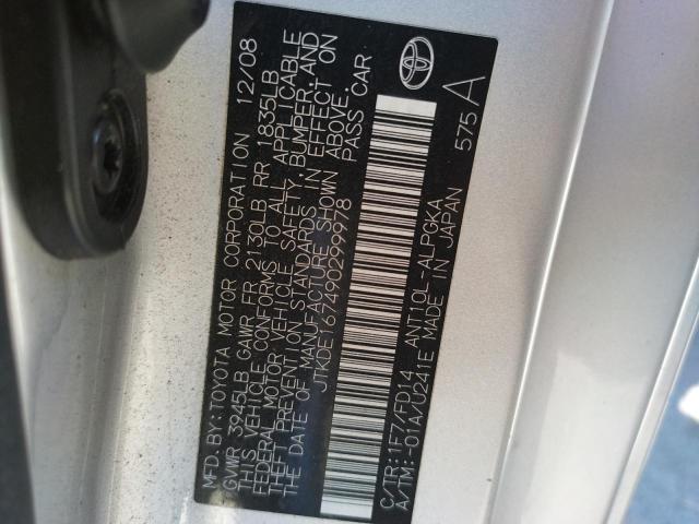 Photo 10 from auction – 2009 TOYOTA SCION TC with VIN JTKDE167490299978
