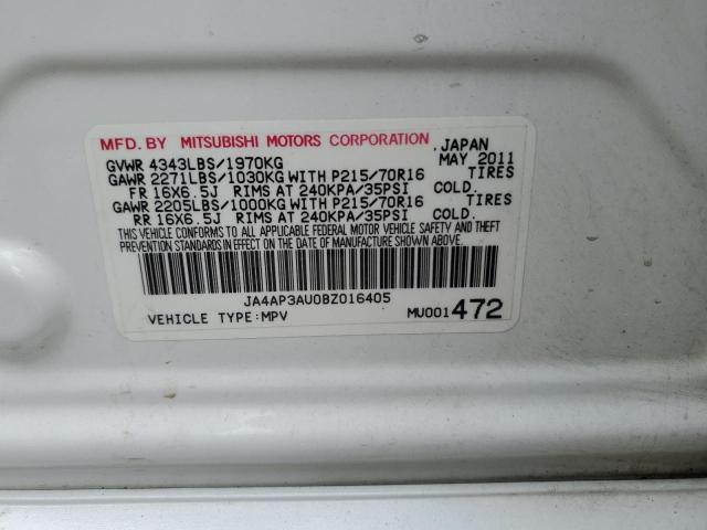 Photo 10 from auction – 2011 MITSUBISHI OUTLANDER with VIN JA4AP3AU0BZ016405