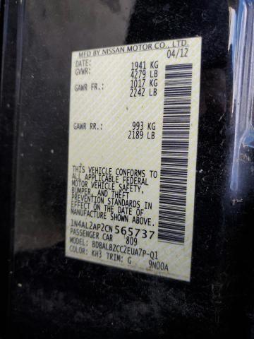 Photo 10 from auction – 2012 NISSAN ALTIMA BAS with VIN 1N4AL2AP2CN565737
