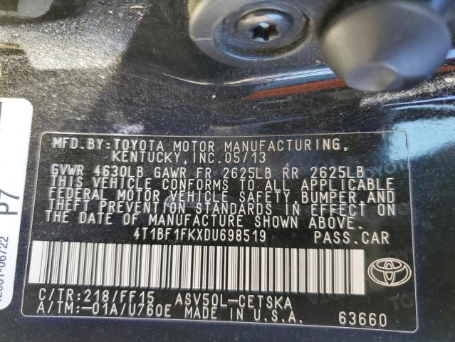 Photo 10 from auction – 2013 TOYOTA CAMRY L with VIN 4T1BF1FKXDU698519