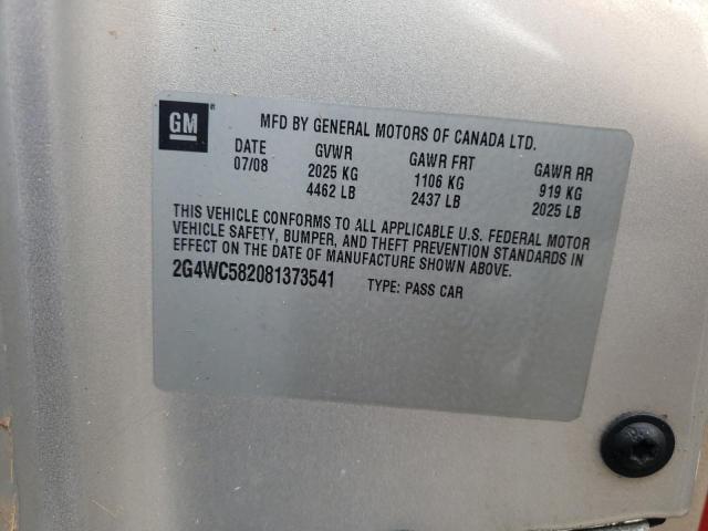 Photo 10 from auction – 2008 BUICK LACROSSE C with VIN 2G4WC582081373541