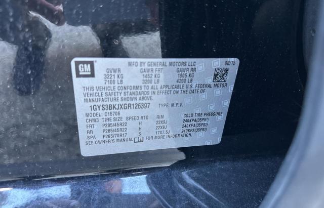Photo 10 from auction – 2016 CADILLAC ESCALADE L with VIN 1GYS3BKJXGR126397
