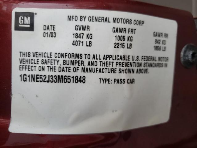 Photo 10 from auction – 2003 CHEVROLET MALIBU LS with VIN 1G1NE52J33M651848