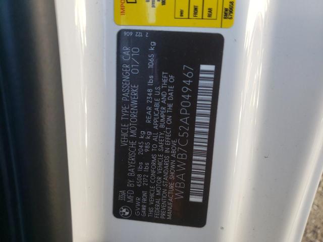 Photo 10 from auction – 2010 BMW 335 I with VIN WBAWB7C52AP049467