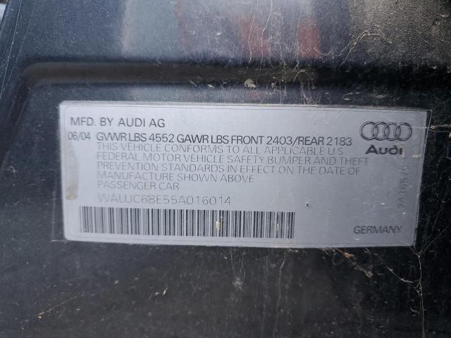 Photo 10 from auction – 2005 AUDI A4 1.8T with VIN WAUJC68E55A016014